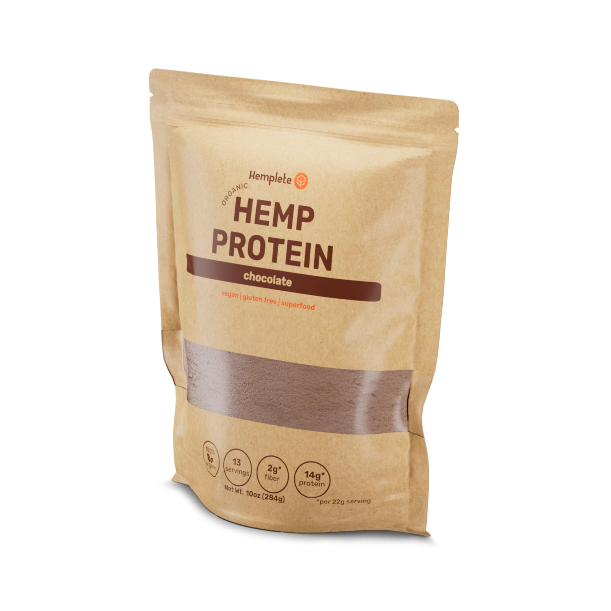 Organic Hemp Vegan Protein Powder for Heart & Brain Health - Chocolate Flavor, 10oz | Plant-Based Protein Shake for Muscle Building, Recovery & Digestion | 9 Essential Amino Acids | Perfect for Post-Workout, Breakfast Smoothies & Healthy Lifestyle
