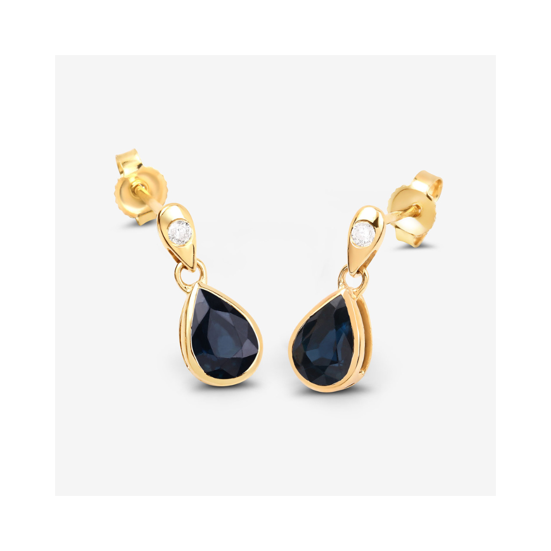 Authentic Blue Sapphire Diamond Dangle Earrings for Women | 925 Sterling Silver Jewelry | Perfect for Weddings, Parties & Special Occasions