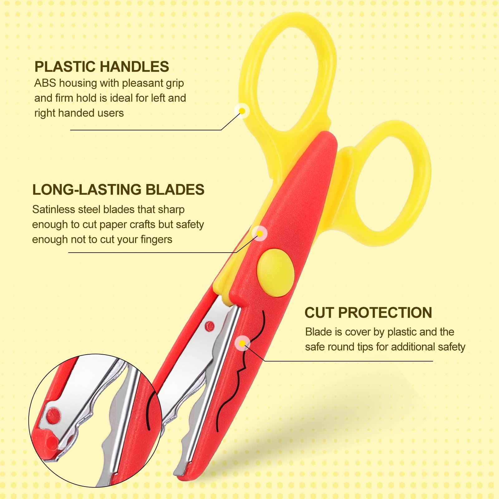 UCEC 6PCS Decorative Edge Craft Scissors Set - Scrapbooking, DIY, School Supplies for Adults & Kids - New Patterns | Perfect for Card Making, Paper Crafts & Back to School Projects