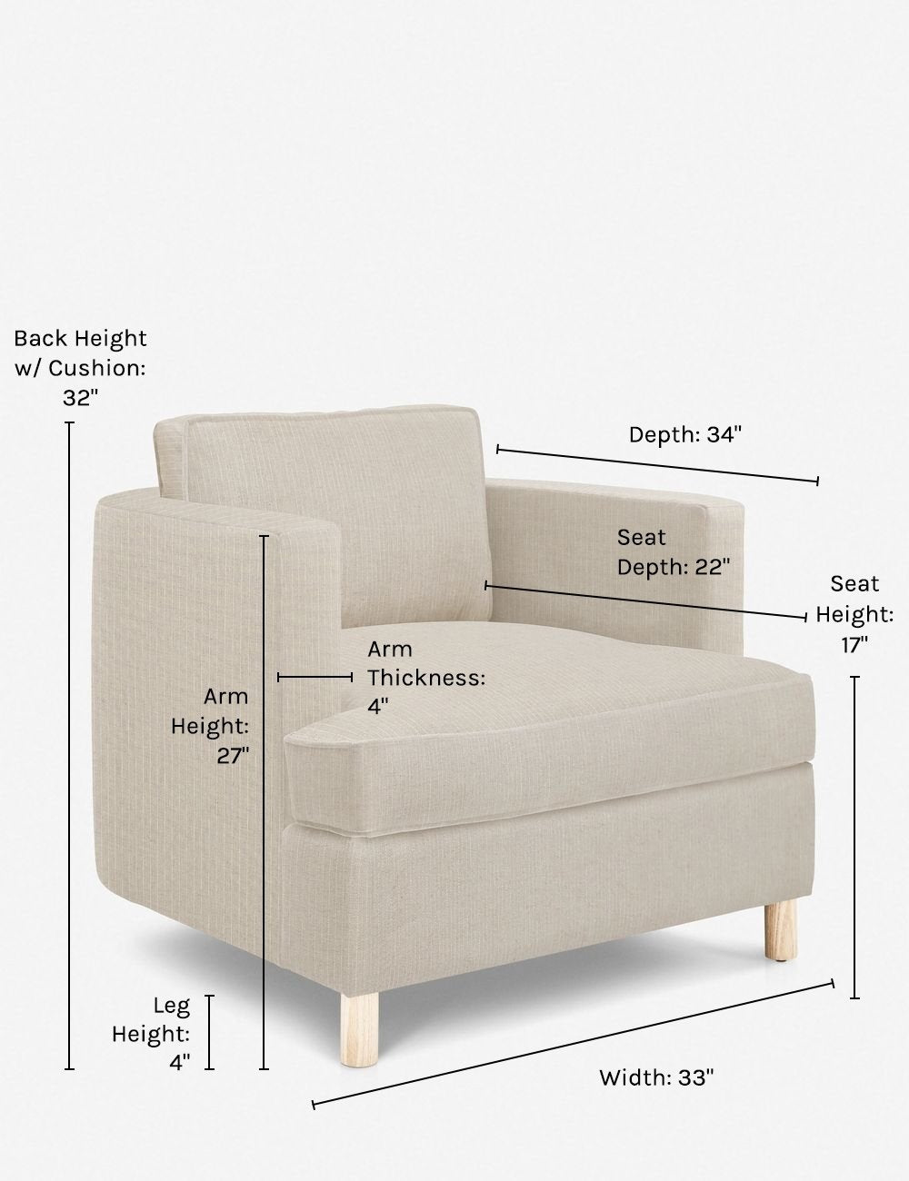 Belton Accent Chair by Ginny Macdonald - Modern Living Room Armchair for Home Decor, Reading Nook & Cozy Sitting Area