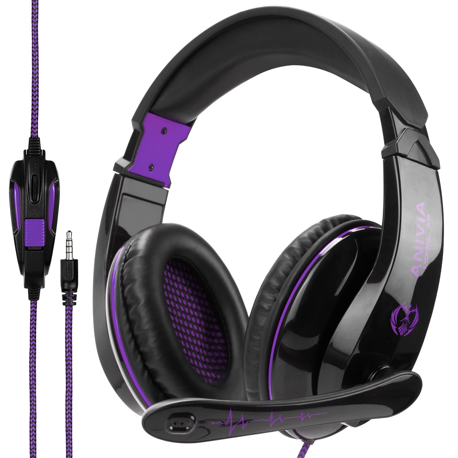 Anivia AH68 Gaming Headset with Noise Cancelling Microphone & Surround Sound - 3.5mm Wired Headphones for Xbox, Switch, PC, Laptop, PS4, PS5 - Perfect for Competitive Gaming, Streaming & Online Chat