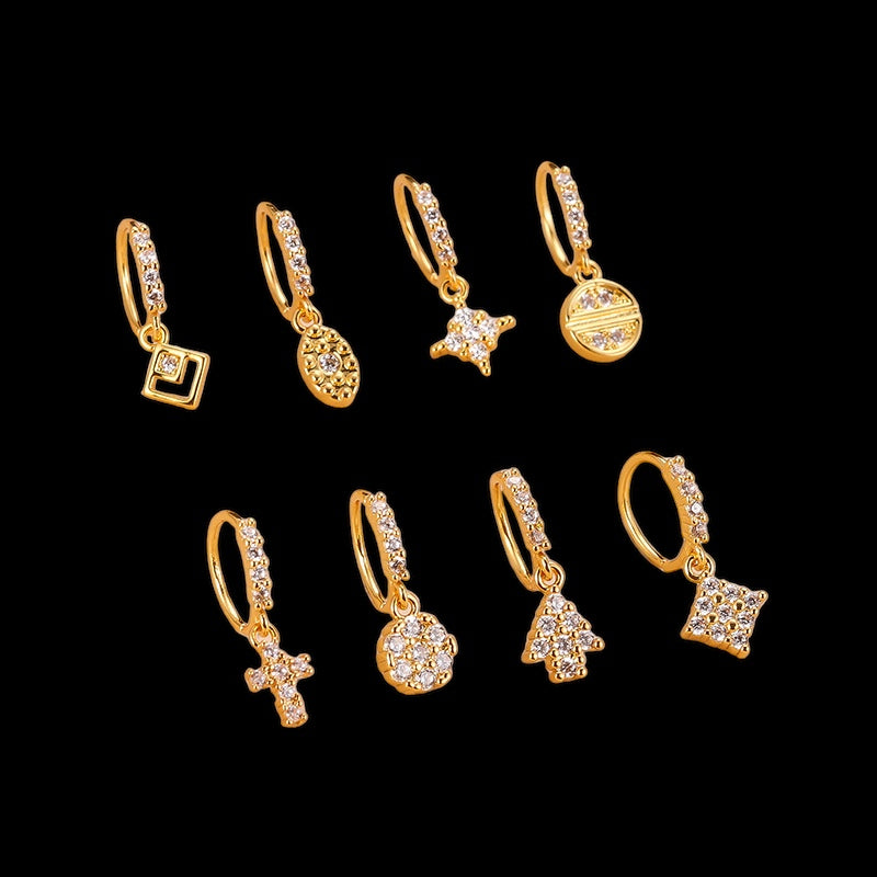 18K Gold Arrow Dangle Hoop Nose Ring - Elegant Body Jewelry for Women | Perfect for Piercing, Parties & Everyday Wear | HSPJ809