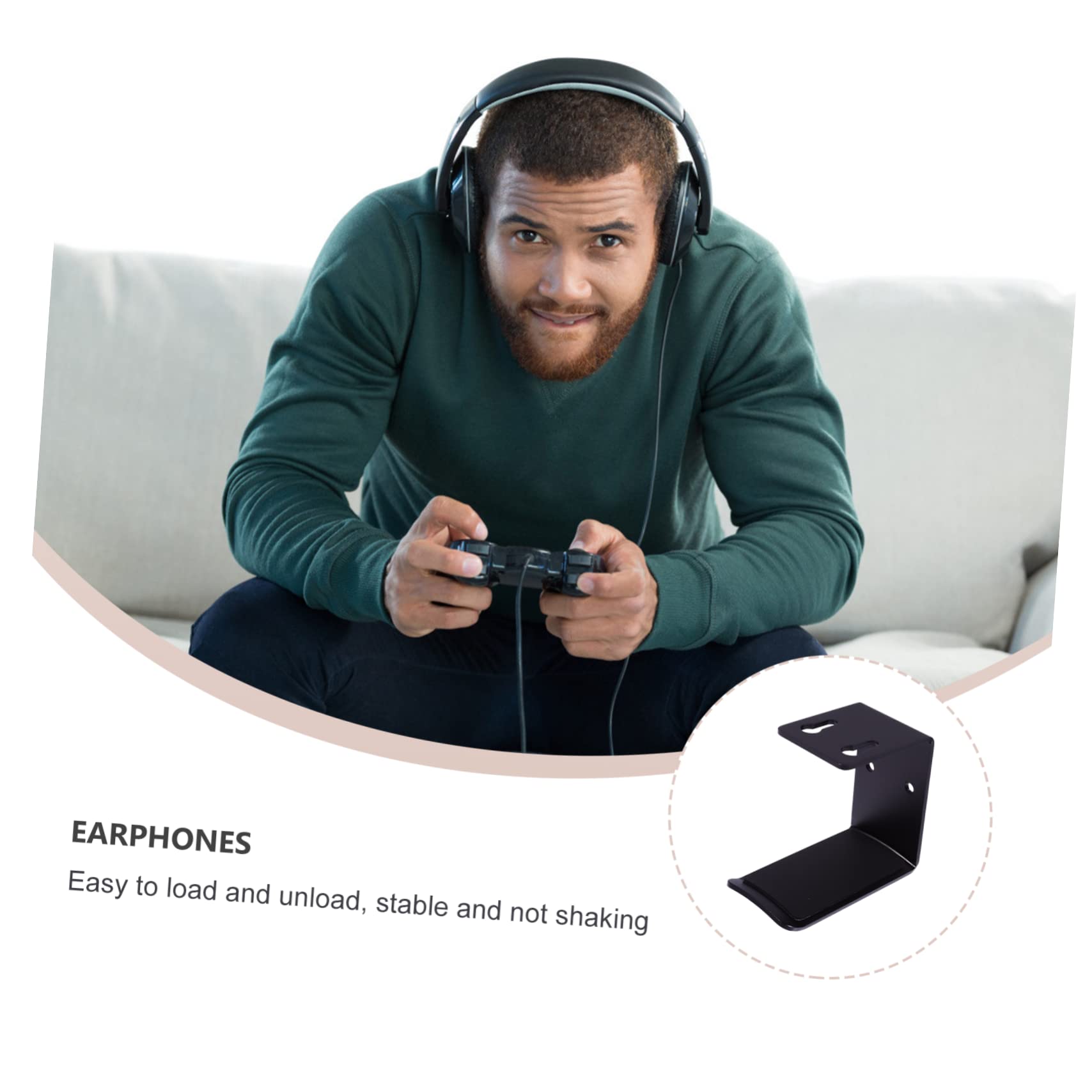 Jojofuny 2 Pack Universal Headphone Stand Holder - Space Saving Headset Hanger Hook for Gaming Headsets, Wireless Earphones & Audio Accessories - Perfect for Desk, Office & Home Organization