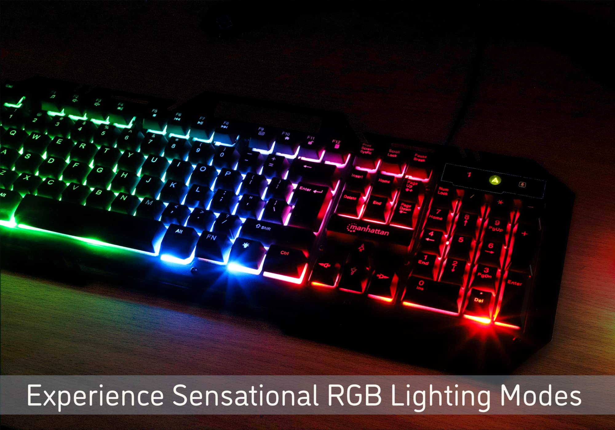 RGB Backlit Wired Gaming Keyboard with Metal Base & Splashproof Design - Quiet Mechanical Keys, Phone Holder & Multimedia Controls for PC, Computer, Desktop - Perfect for Gamers, Office Work & Streaming - 3 Year Warranty (Model: 180610)