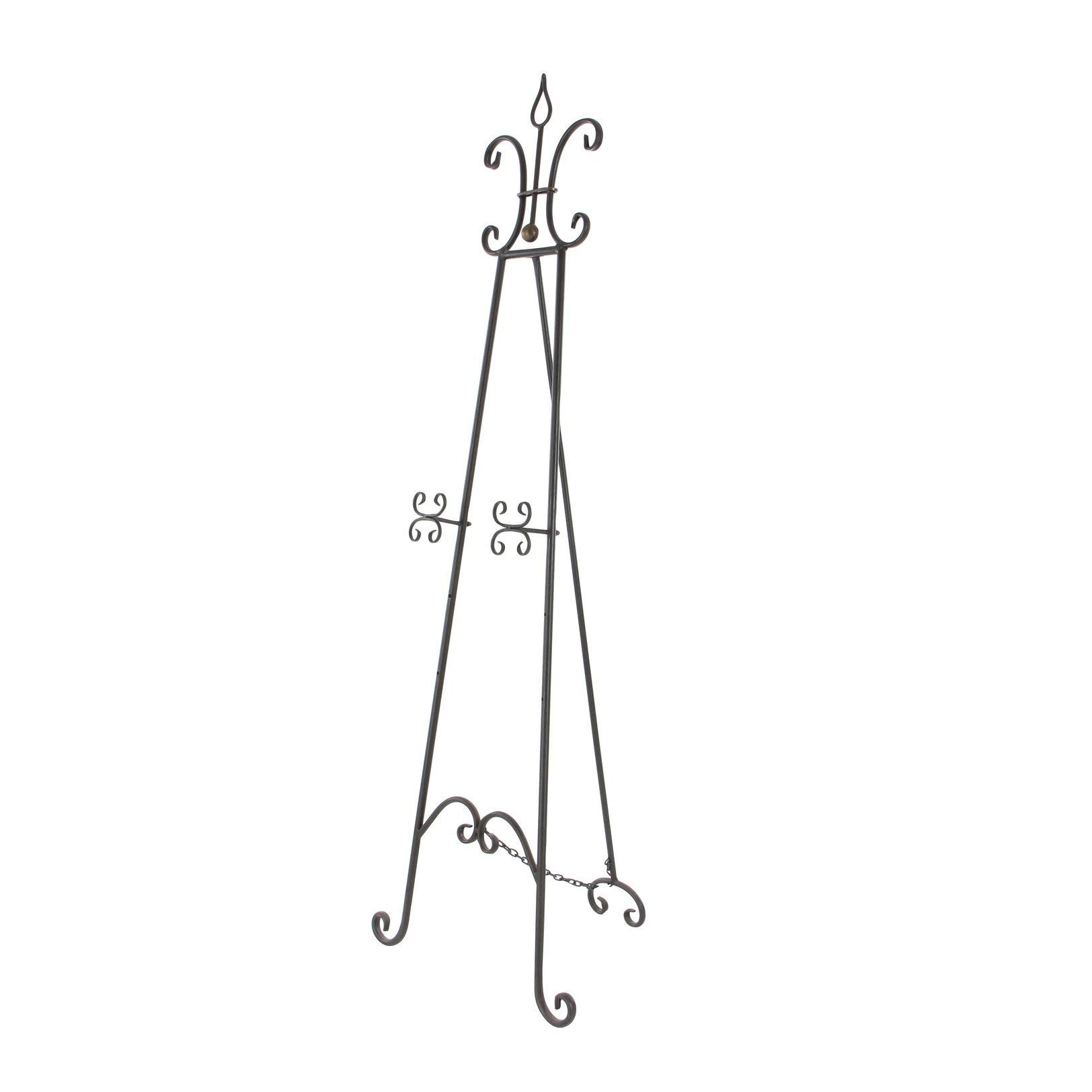 66 Inch Black Iron Easel - Elegant Metal Tripod Stand for Canvas, Artwork & Picture Frames - Heavy Duty Display Holder for Paintings, Drawings & Photos - Perfect for Studios, Galleries & Home Decor (66in)