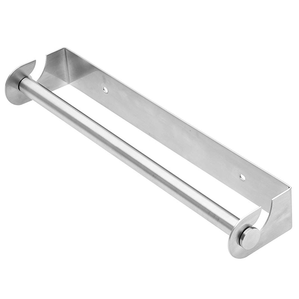 DOITOOL Stainless Steel Toilet Paper Holder & Paper Towel Organizer - Heavy Duty Kitchen & Bathroom Tissue Storage Rack for Film Wrap, Foil & Napkins - Space Saving Home Organization Solution