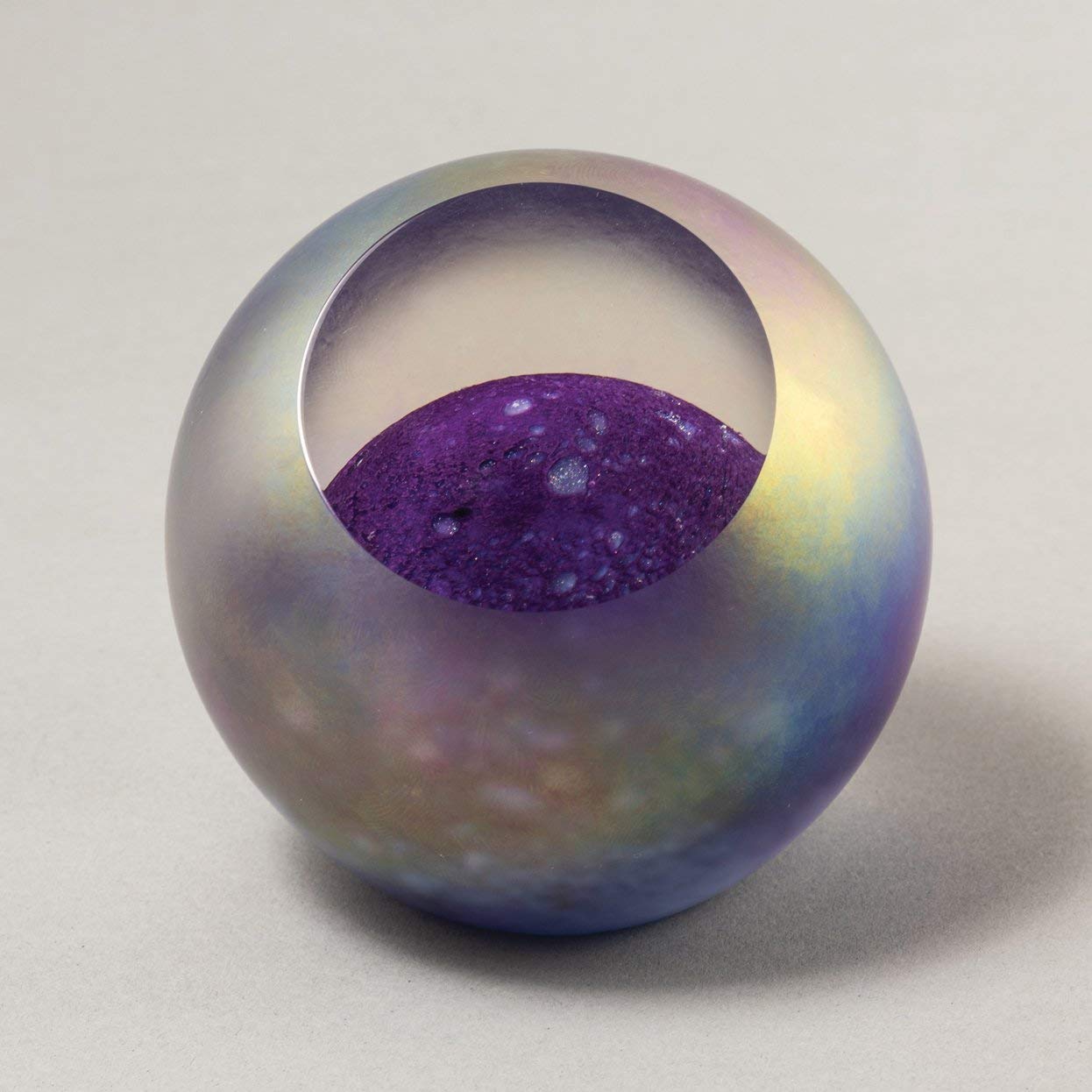 Glass Eye Studio Neptune Blown Glass Paperweight - Handcrafted Art Glass Decor for Home & Office - Perfect Gift for Collectors & Desk Accessory Lovers | Elegant Paper Holder for Desks, Bookshelves & Display Cases