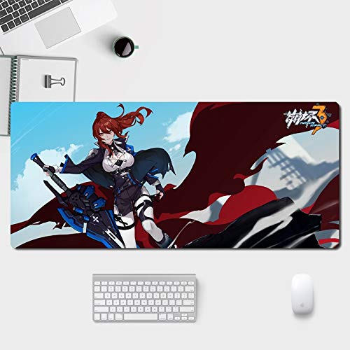 Honkai Impact 3 Murata Himeko Anime Mouse Pad - 800x400mm/900x400mm Large Gaming & Office Desk Mat with Non-Slip Base, Durable Surface for PC, Laptop & Home Use - Perfect Gift for Gamers & Anime Fans