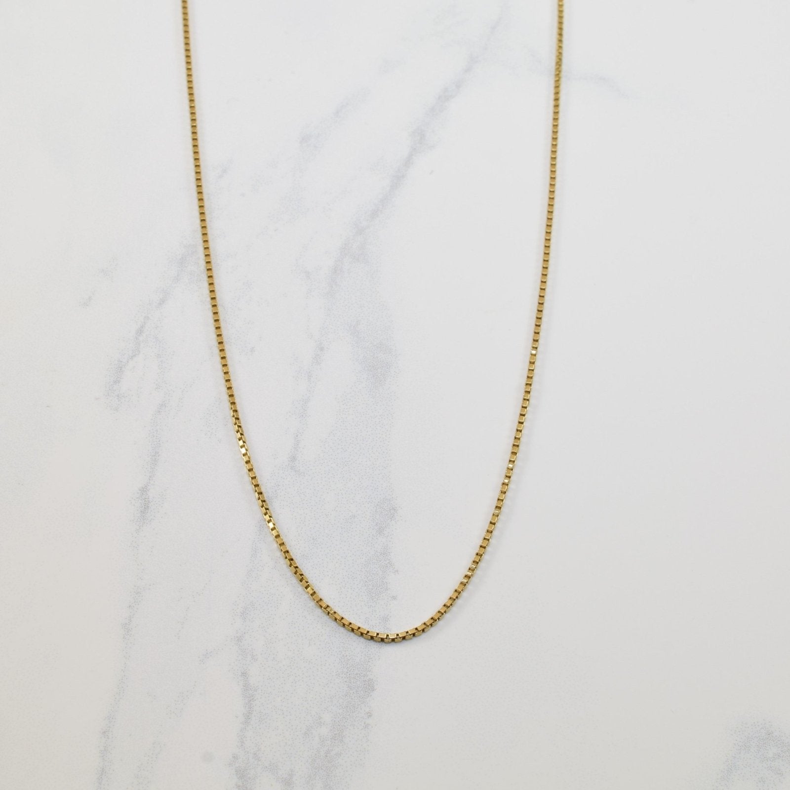 10K Yellow Gold Box Chain Necklace for Women - 23 Inches | Elegant Layering Piece for Everyday Wear & Special Occasions