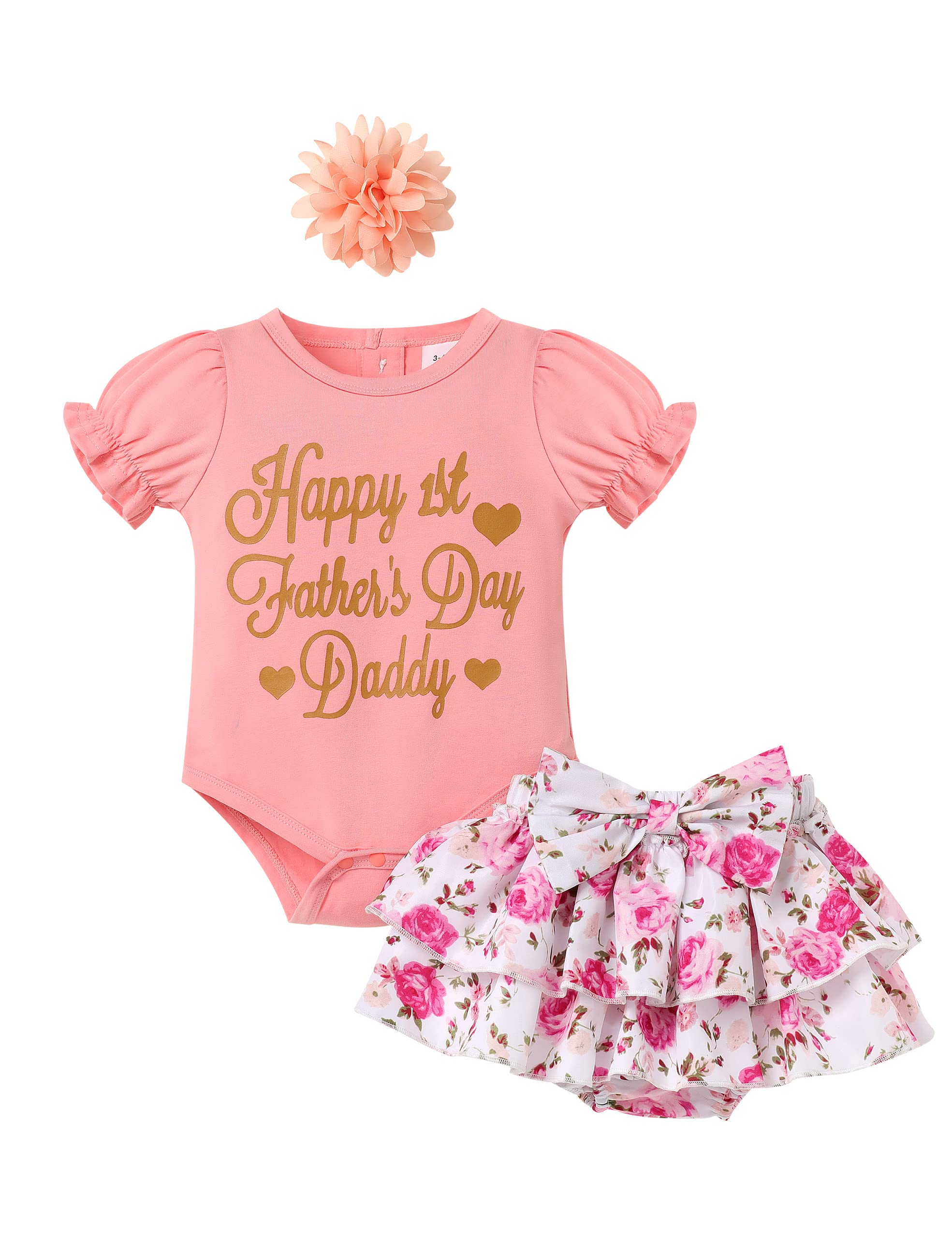 PAKGLEJG Newborn Baby Girl Clothes - Floral Short Sleeve Romper & Shorts Set | Cute Summer Outfits for Infant Girls | Perfect for Playdates, Beach Trips & Family Photos