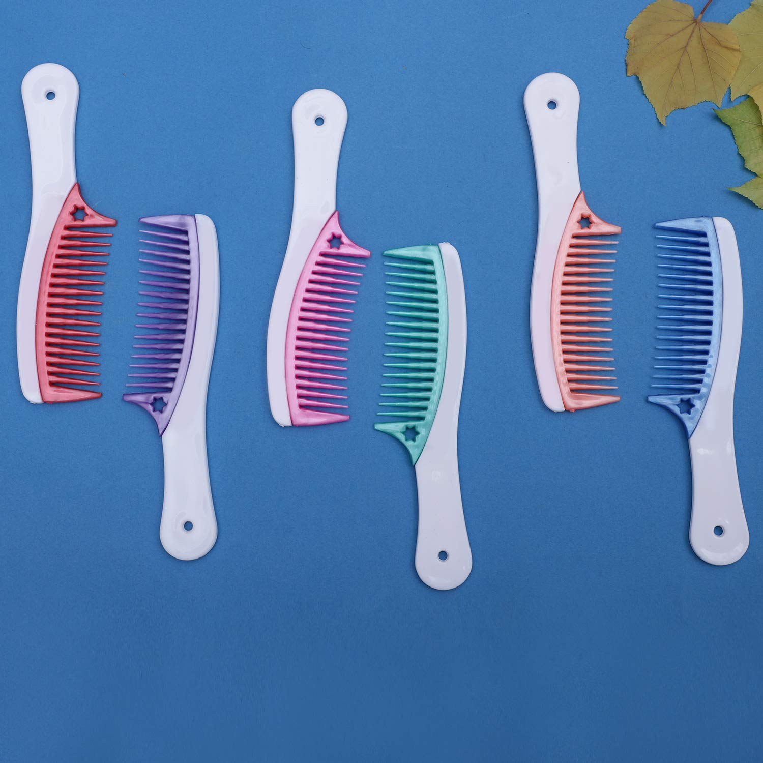 Premium Cellulose Acetate Wide-Tooth Comb for Fine, Thick & Curly Hair - Gentle Detangling & Styling (3-Pack) - Perfect for Wet Hair, Travel & Salon Use
