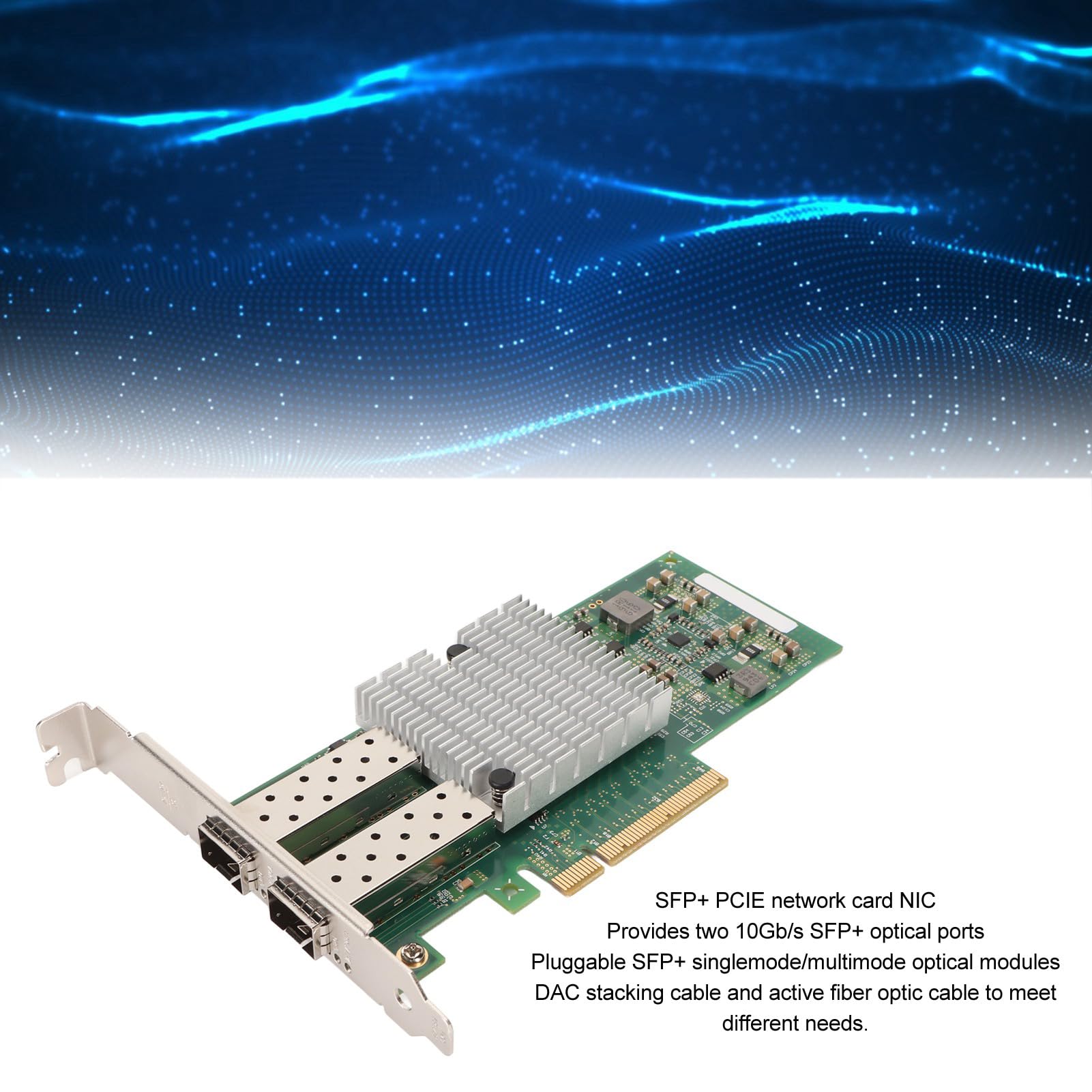 10Gb Ethernet NIC Network Card - Dual SFP Ports, 82599ES Controller, PCIe Hot Swappable for X520 DA2 E10G42BTDA | High-Speed Server & PC Network Adapter for Data Centers, Cloud Computing & Enterprise Networking