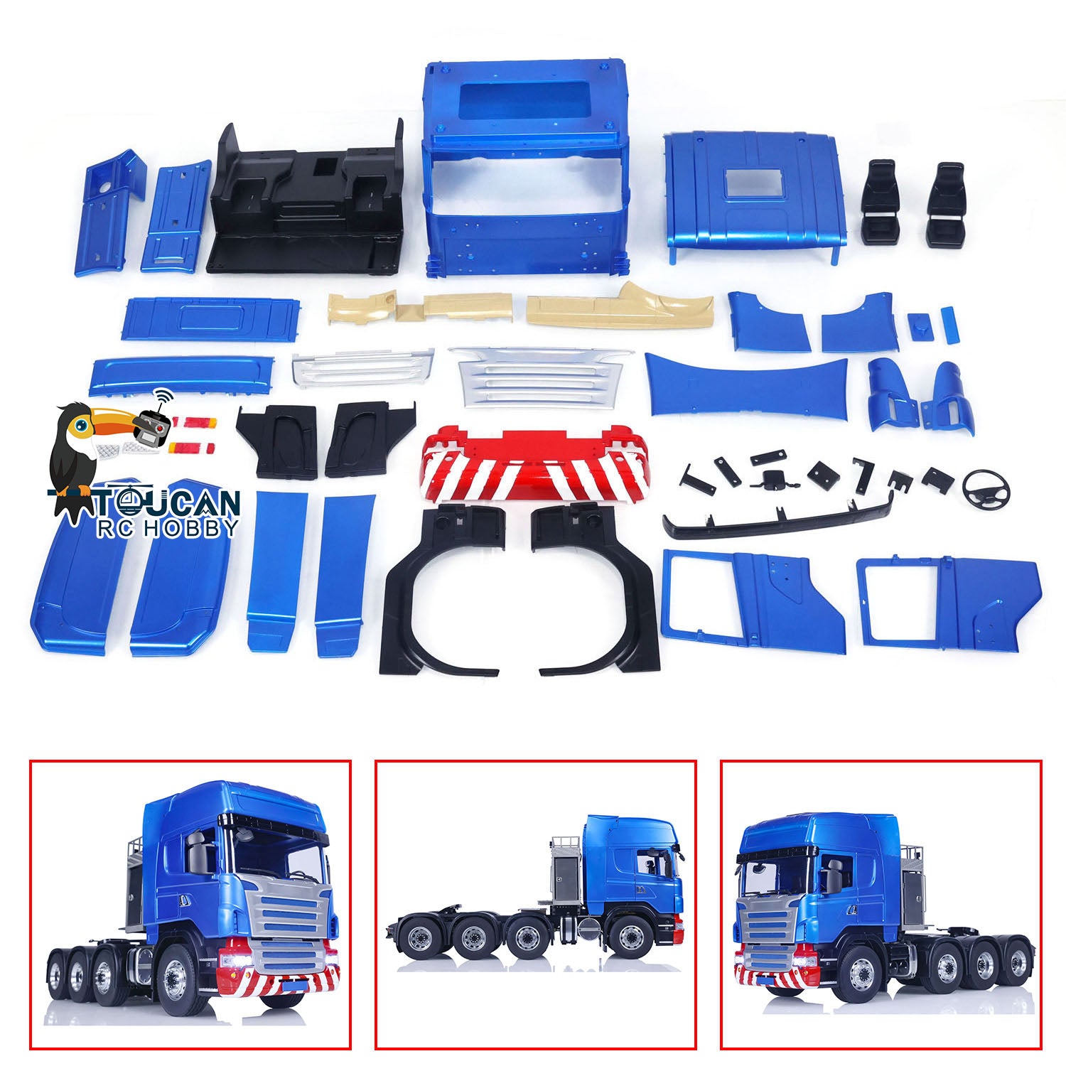 1/14 Scale TAMIYA RC Tractor Truck Highline Cabin Model Kit - DIY Painted Accessory for 3 Axle Radio Controlled Vehicles | Perfect for Hobbyists & Collectors | RC Truck Customization & Display Scenes