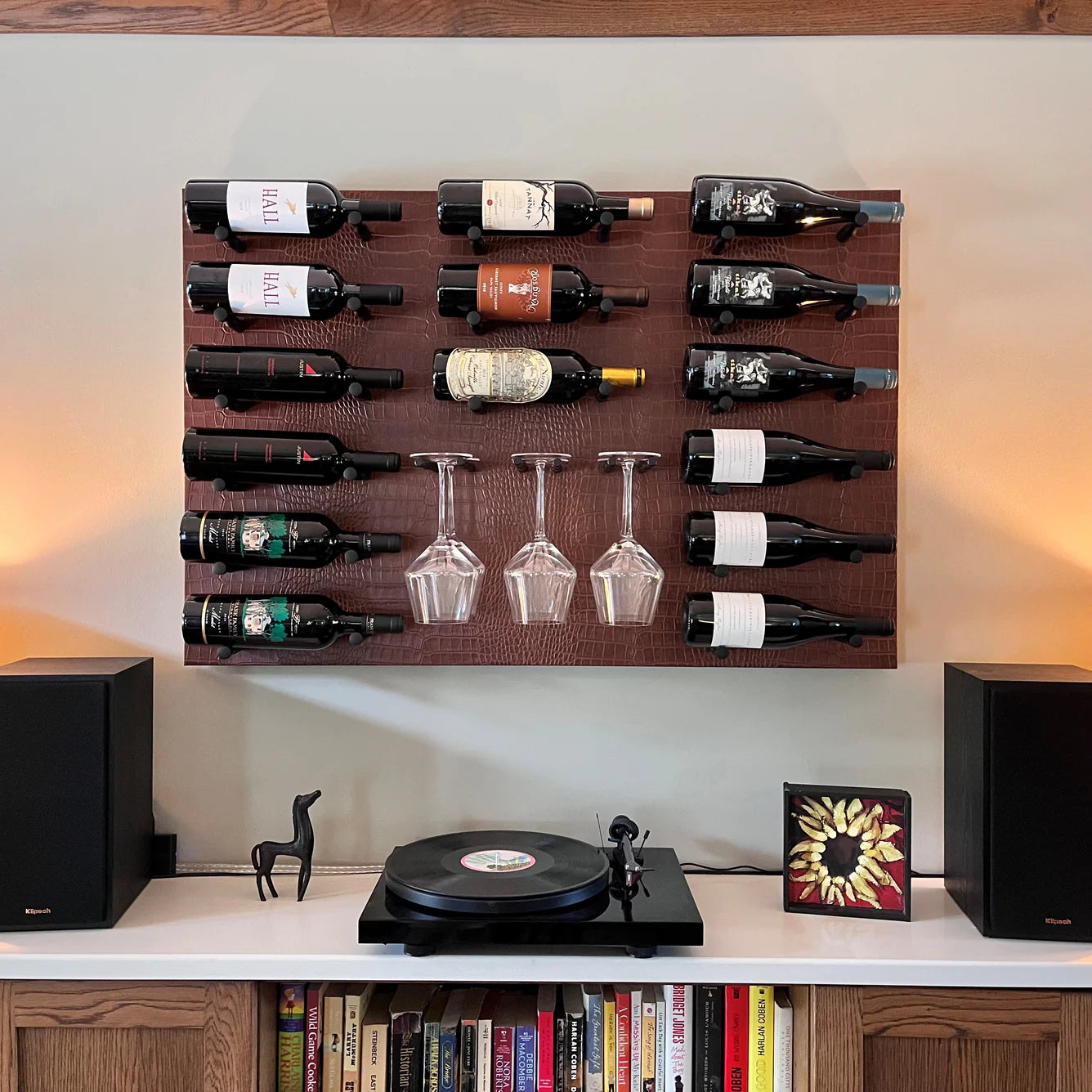 Kessick Wine as Art Brentwood Wine Wall - Elegant Wine Storage & Display for Home, Office, or Restaurant Decor