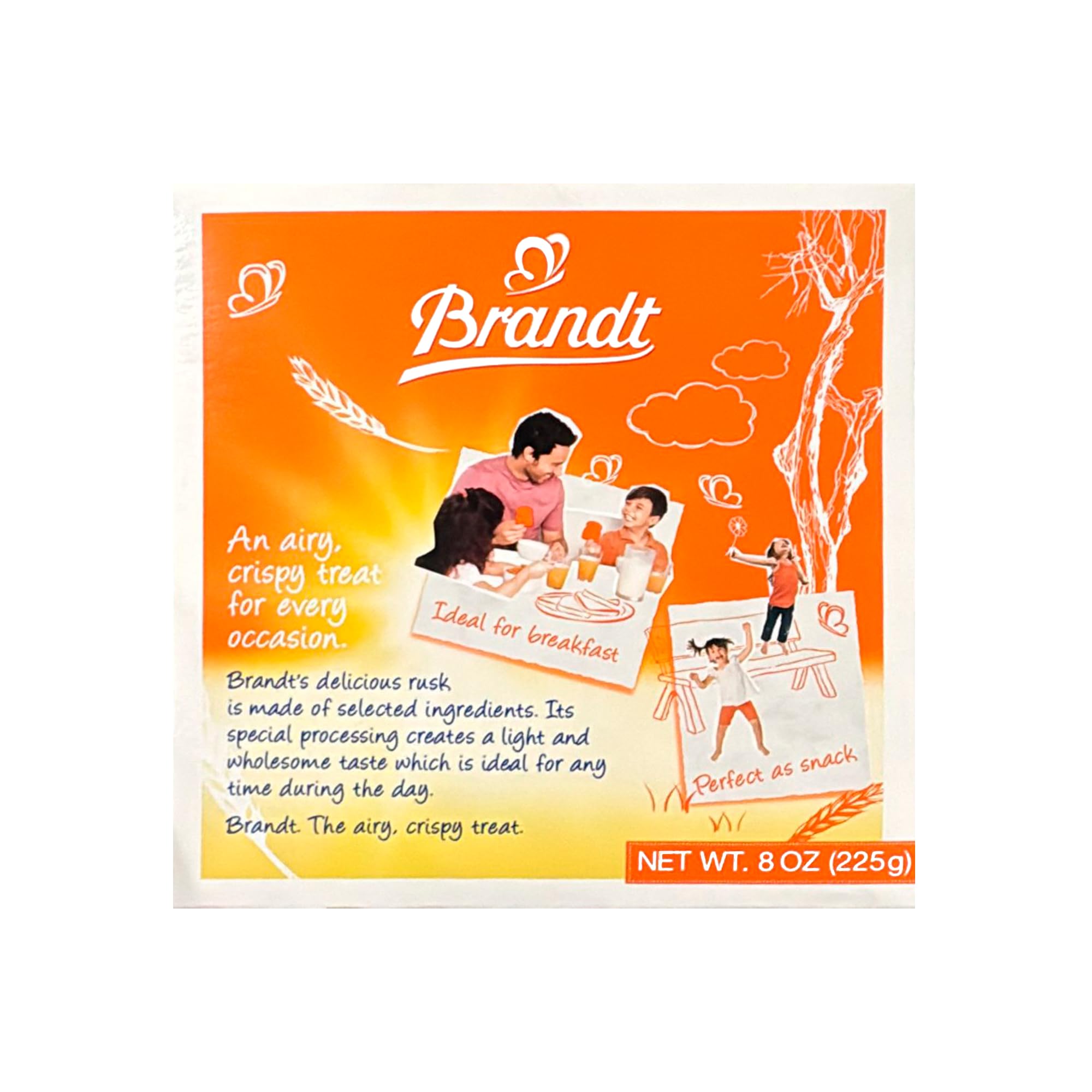 Brandt Zwieback Rusk - Sweetened Crispy Bread for Teething Babies & Kids | 8oz Pack of 4 | Perfect with Tea, Yogurt or as Snack | Great for Toddler Teething Relief & Healthy Breakfast Topping