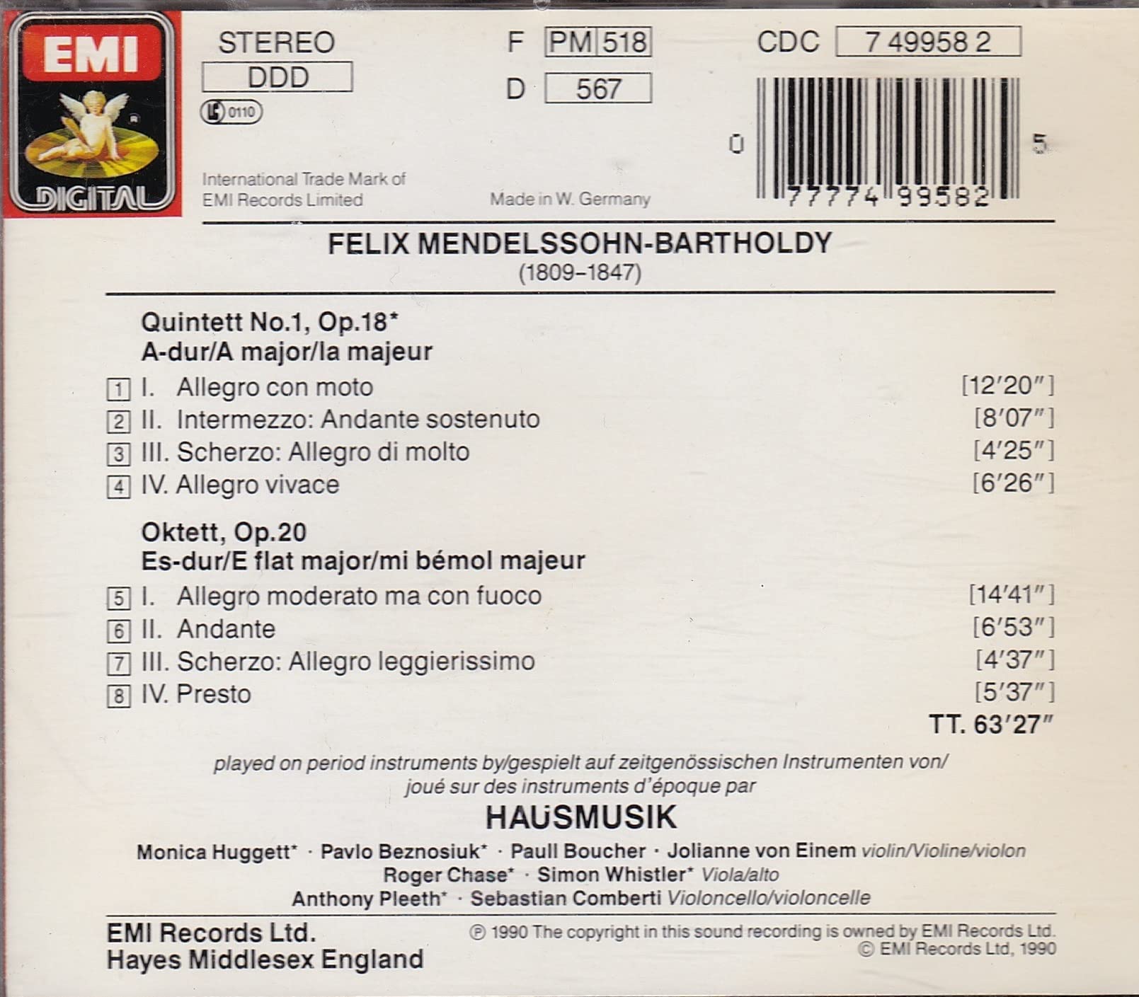 Mendelssohn String Quintet No. 1 - Classical Music CD for Relaxation, Study & Dinner Parties | Violin & Cello Chamber Music