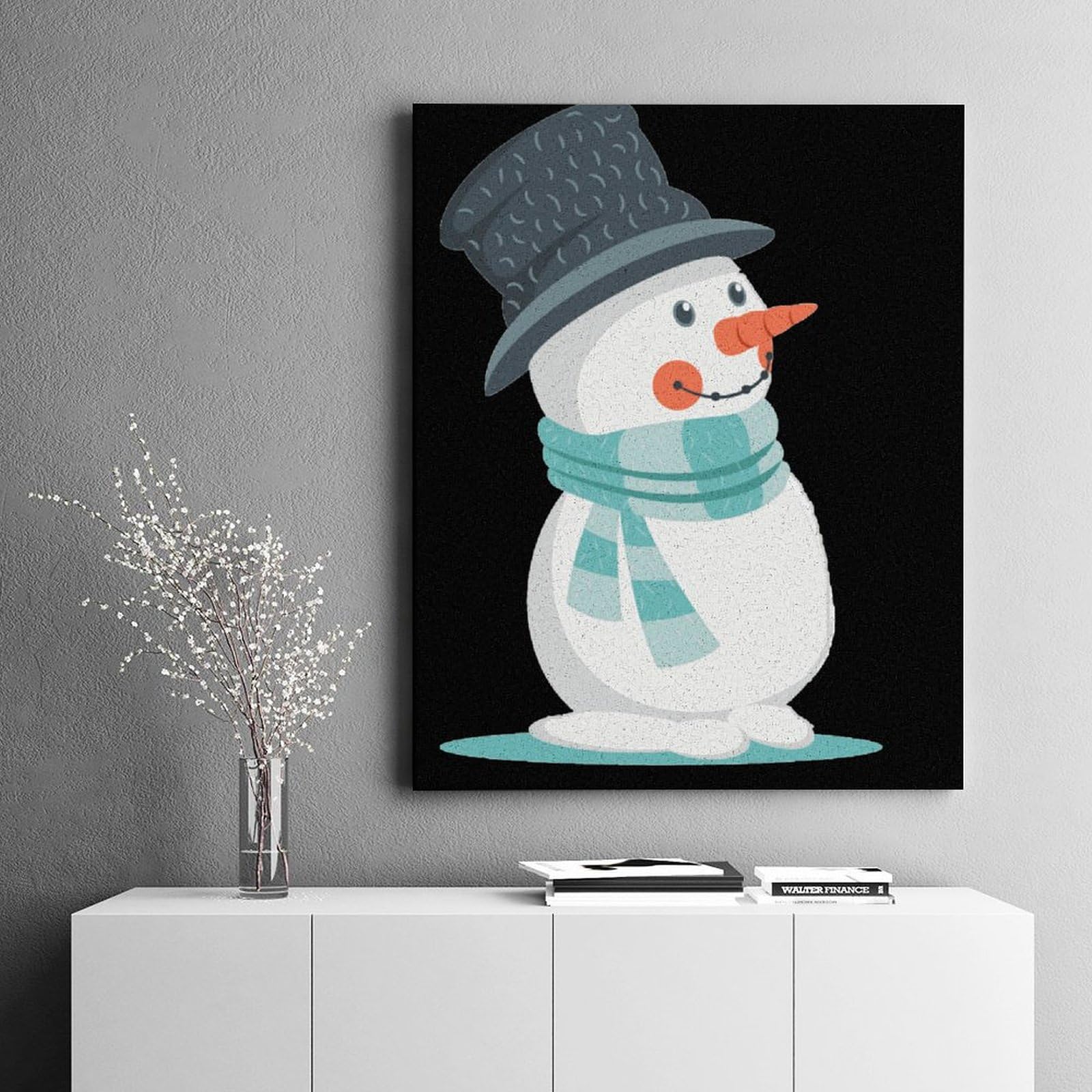 Personalized Snowman Paint by Number Kit for Adults - DIY Digital Oil Painting with Frame, Creative Christmas Gift for Home Decor & Holiday Crafting