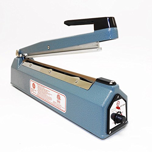 UL Listed 12 Inch Manual Impulse Bag Sealer for Food Packaging - Perfect for Sealing Snacks, Coffee, Spices & More | Commercial & Home Use