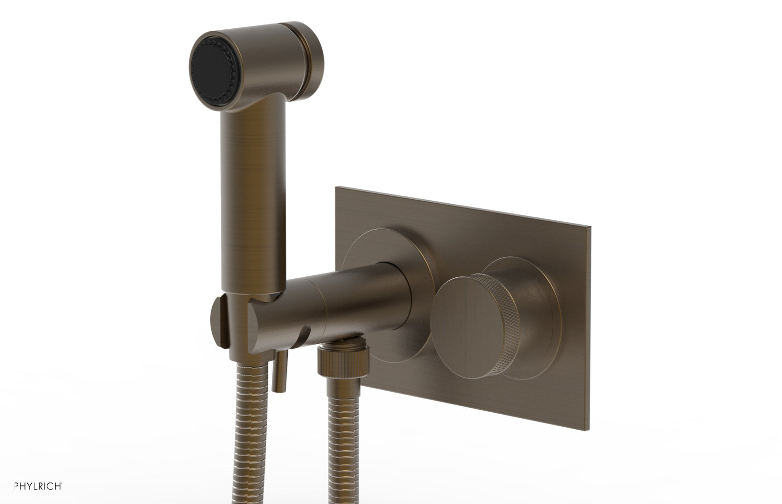 BASIC II Wall Mounted Bidet with Knurled Handle - 230mm Spray Head, 65mm Mounting Centers - Perfect for Bathroom Hygiene & Comfort