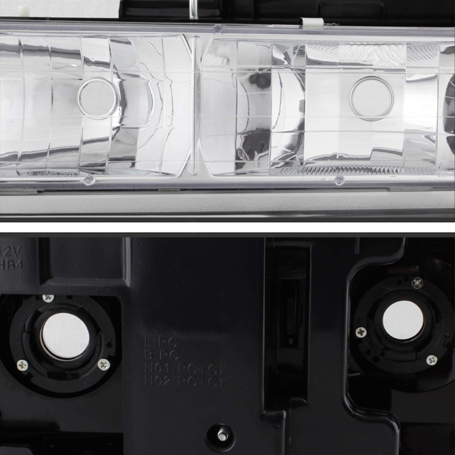 AKKON Chrome Headlights & LED Tail Lights for 1994-1998 Chevy C/K 1500 2500 3500 Tahoe Suburban - Complete Lighting Kit with Corner & Signal Lamps | Off-Road, Night Driving & Car Restoration Upgrade