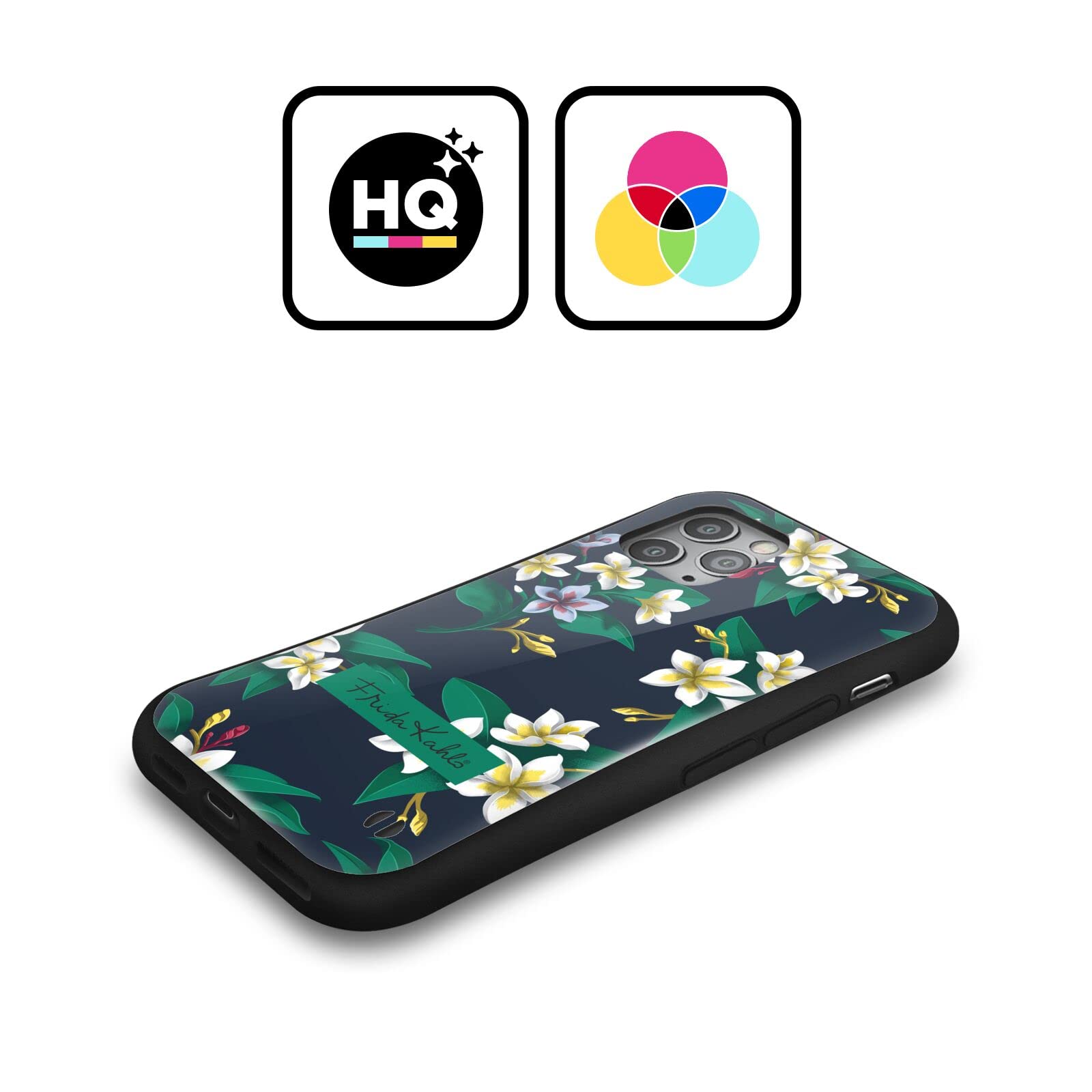Official Frida Kahlo Plumeria Flowers iPhone 12 Case - Artistic Hybrid Protective Cover for iPhone 12/12 Pro - Perfect for Art Lovers, Unique Gift & Everyday Use