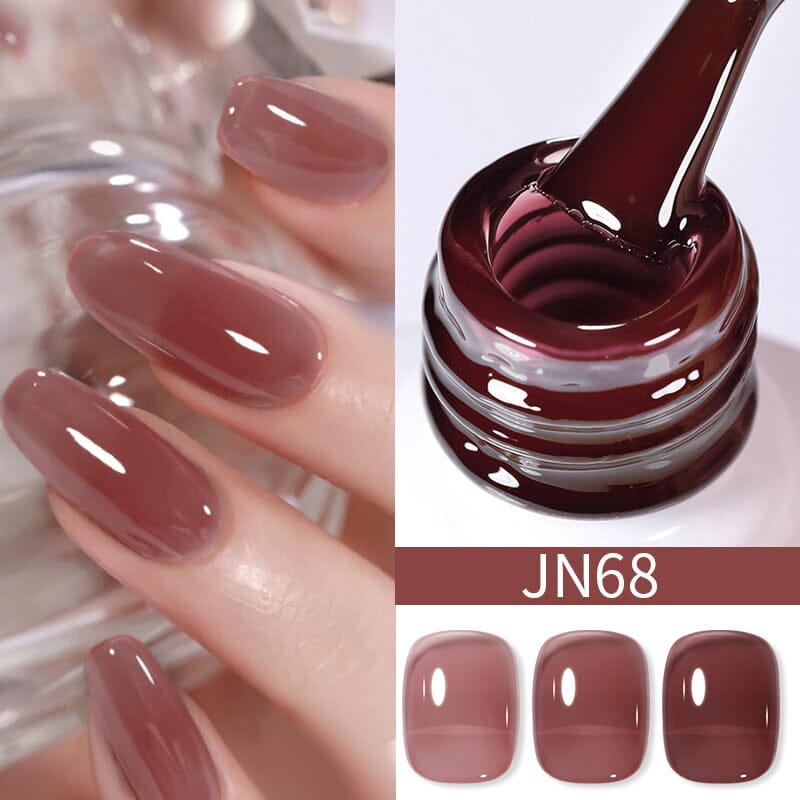 Smoky Purple Jelly Nude Gel Polish JN68 - 10ml Nail Art Gel for Salon & Home Manicure | Perfect for Fall & Winter Nail Designs