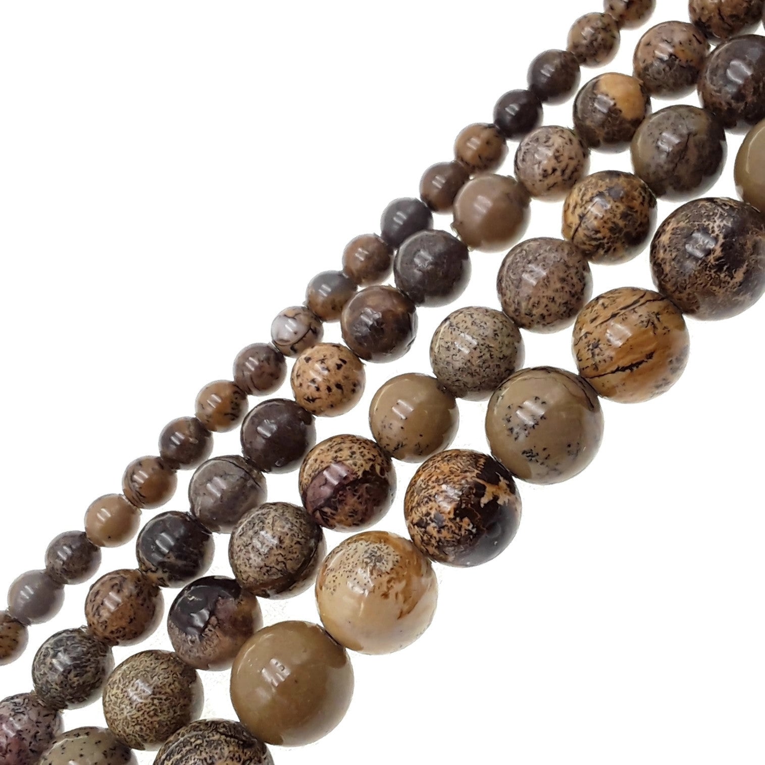 Natural Coffee Bean Jasper Smooth Round Beads 4mm 6mm 8mm 10mm 12mm 15.5 Inch Strand for Jewelry Making, DIY Bracelets & Necklaces - Healing Stone Beads for Meditation & Spiritual Gifts