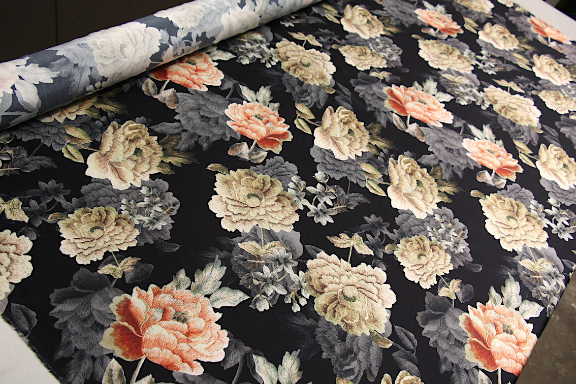 Elegant Cabbage Roses Silk Satin Fabric - Perfect for Wedding Decor, Bridal Bouquets & DIY Home Decor Projects