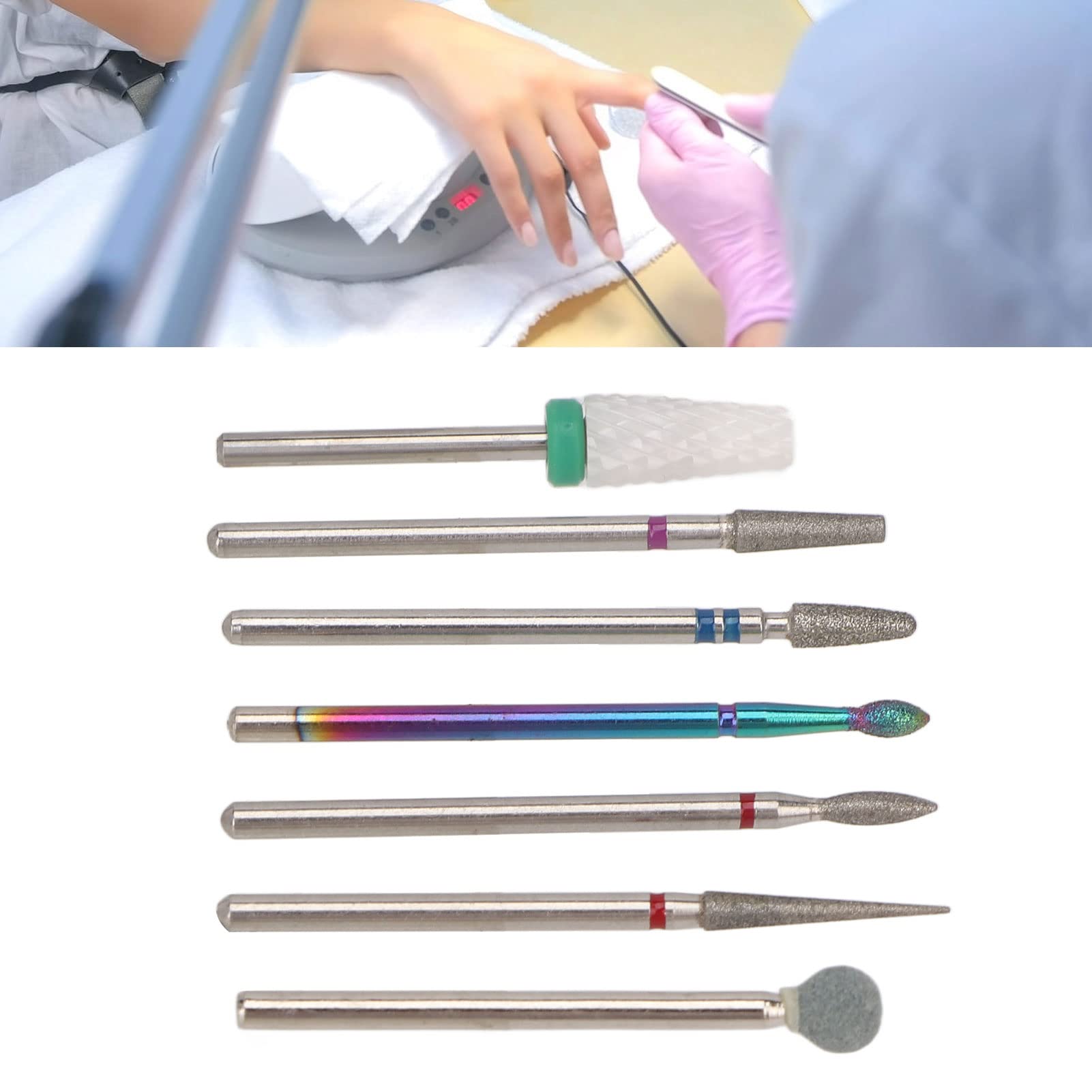 7Pcs Tungsten Steel Nail Drill Bits Set - High Strength Fast Removal for Acrylic & Gel Nails - Professional Manicure Pedicure Accessories - Perfect for Home Salon & Nail Art Enthusiasts