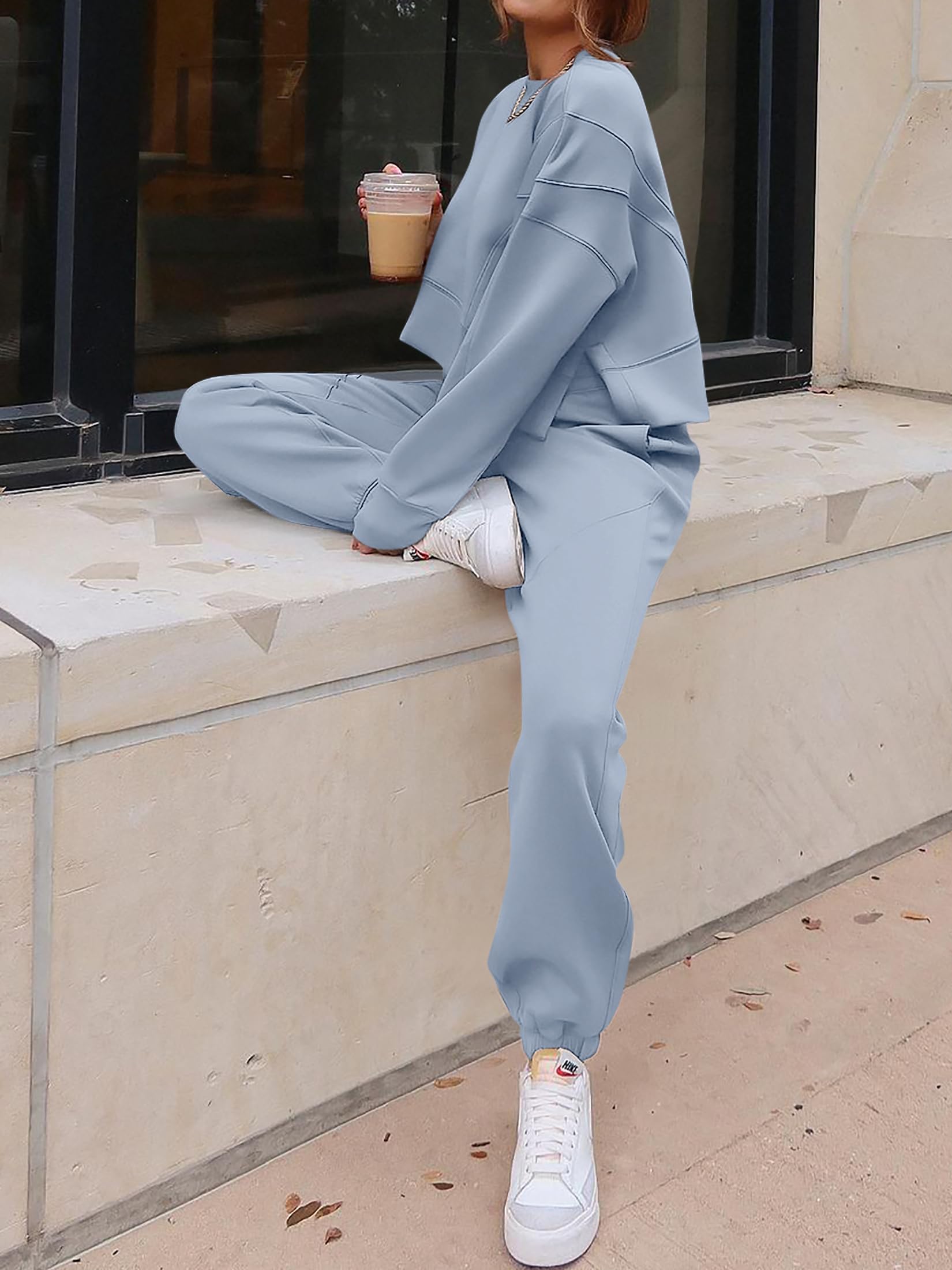 ANRABESS Women's Two Piece Sweatsuit Set - Cropped Sweatshirt & Joggers Sweatpants, Casual Lounge Wear, Fall Tracksuit Outfit 2024 | Perfect for Gym, Yoga, Running, and Everyday Comfort