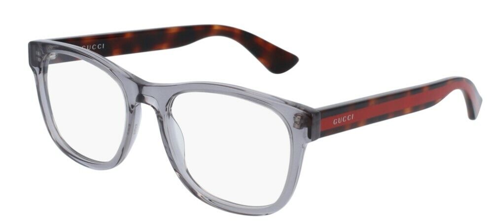 Gucci GG 0004ON 004 Cristal Gray Square Men's Eyeglasses - Premium Designer Sunglasses for Men, UV Protection, Fashionable Square Frame - Perfect for Business, Driving & Everyday Wear