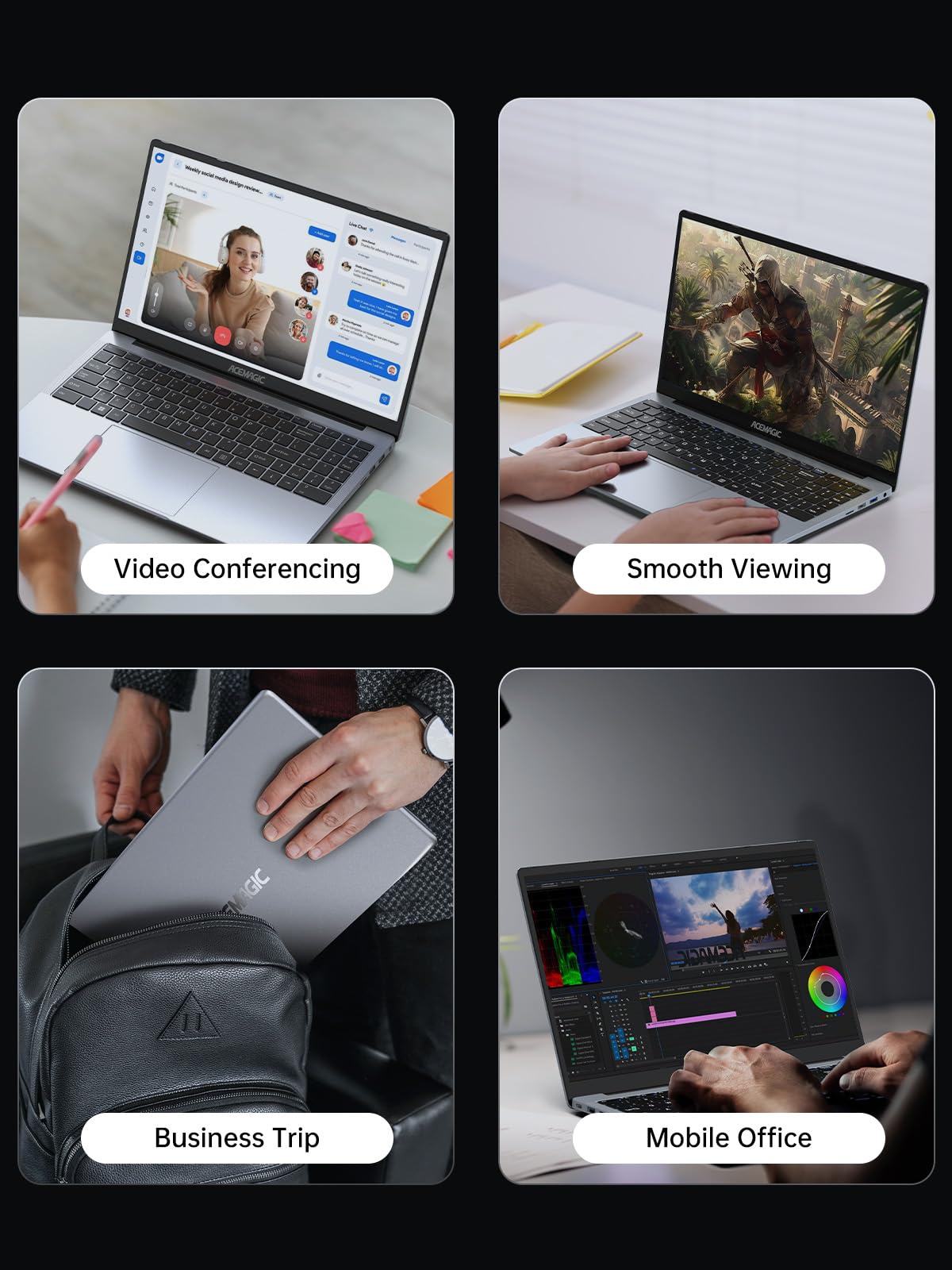 ACEMAGIC 15.6-inch Laptop with Intel N95 Processor, 16GB DDR4 RAM, 512GB SSD, Windows 11, IPS FHD Display - Ideal for Home, Office & Remote Work