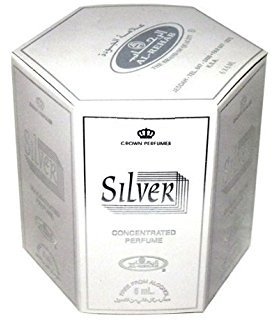 Al-Rehab Silver 6ml Roll-On Perfume Oil - 0.2oz Arabian Fragrance (Pack of 6) for Women & Men, Long-Lasting Scent for Daily Wear, Office, Date Night & Special Occasions