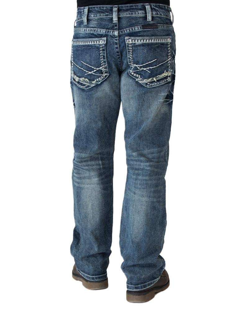 Western Jeans for Men - Monster Mike Bootcut Medium Wash Denim Pants | Casual Wear, Cowboy Style, Everyday Comfort