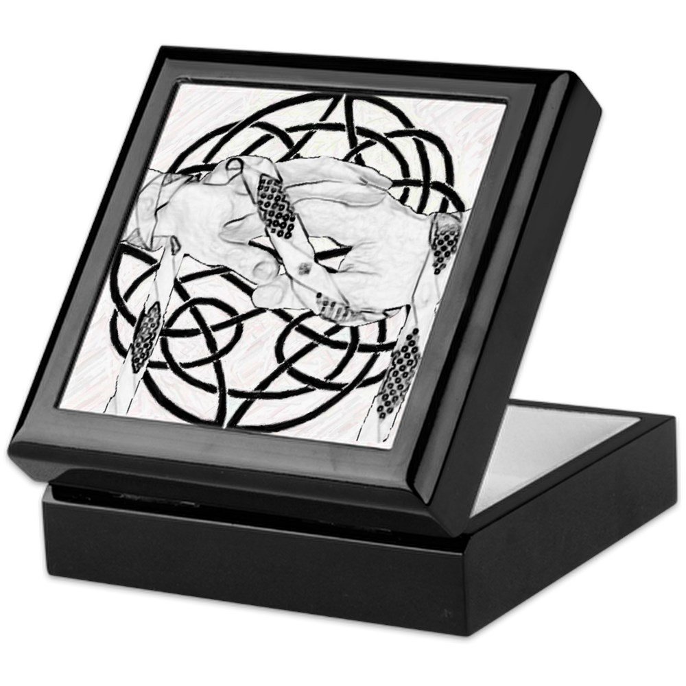 Handfasting Keepsake Box - Finished Hardwood Jewelry Box with Velvet Lining - Perfect for Wedding Vows, Anniversary Gifts & Celtic Ceremony Mementos