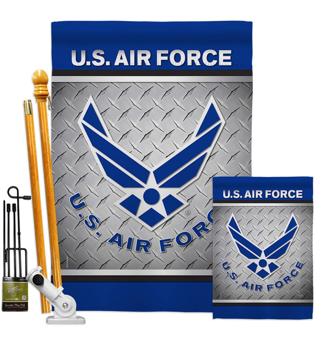 USAF American Military Garden Flag - Double-Sided Armed Forces Veteran Yard Banner 28x40 Inch - Patriotic Outdoor Decor for Home, Lawn & Memorial Day Celebrations - Made in USA