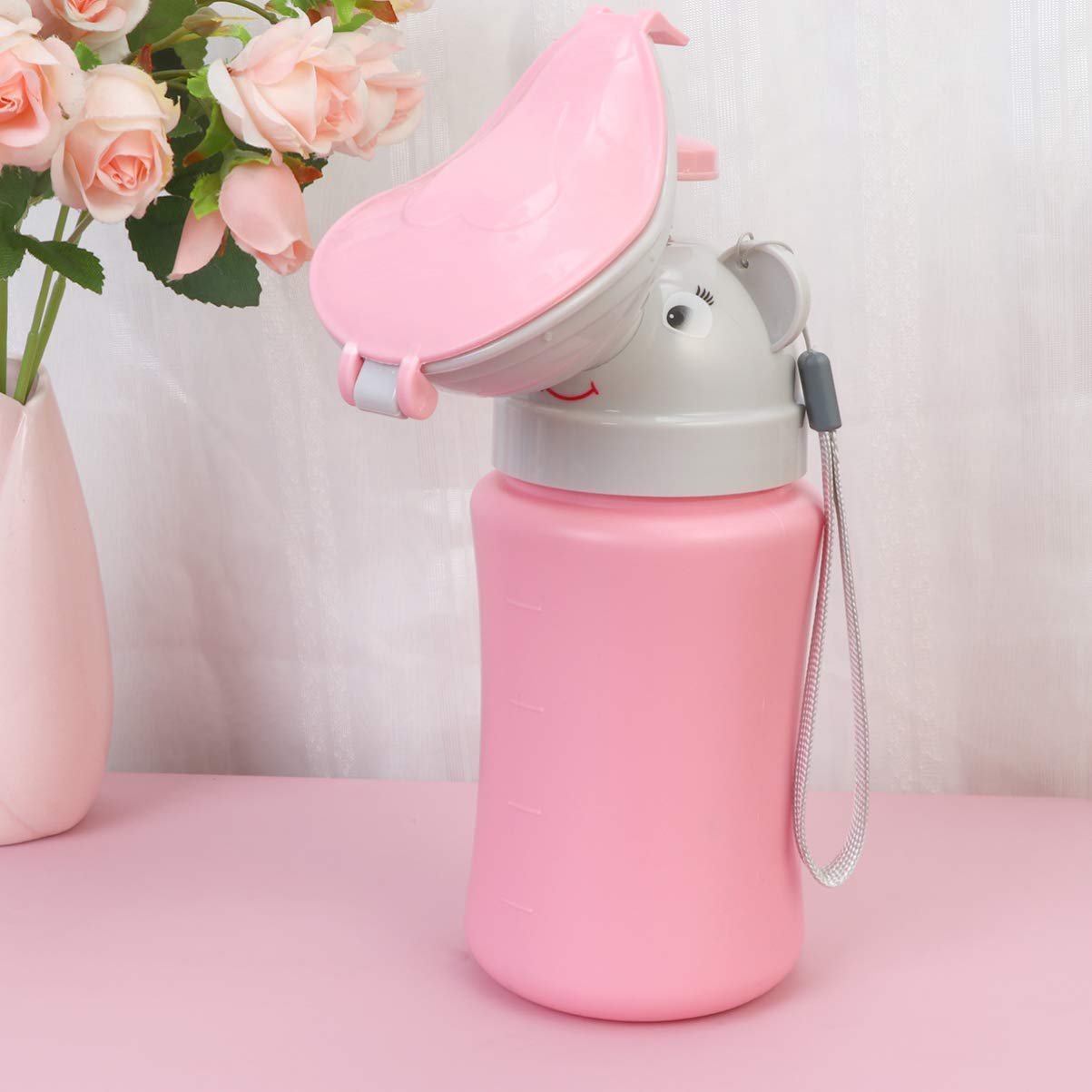 Portable Kids Urinal Bottle for Boys & Girls - Emergency Travel Toilet for Camping, Car Trips & Pee Training - Cute & Convenient On-the-Go Solution