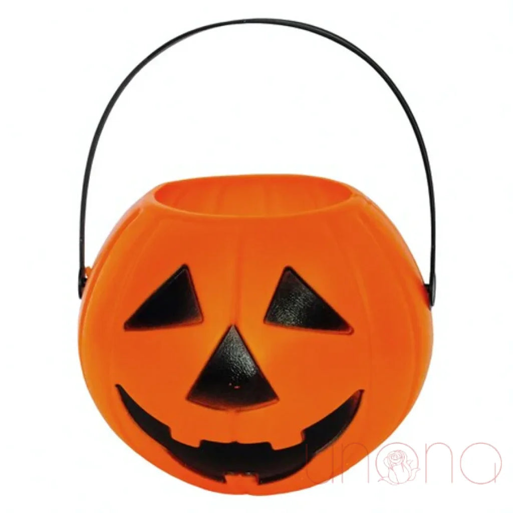 Halloween Pumpkin Bucket for Candy & Treats - Durable Plastic Trick or Treat Container for Kids, Party Favors & Outdoor Decorations