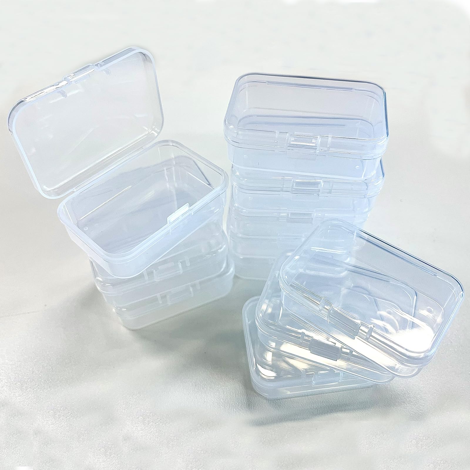 Clear Plastic Bead Organizer Box with Lid - Small Storage Container for DIY Crafts, Jewelry Making, Nail Art, Diamond Painting & Pills - Portable Craft Organizer for Home, Office & Travel Use