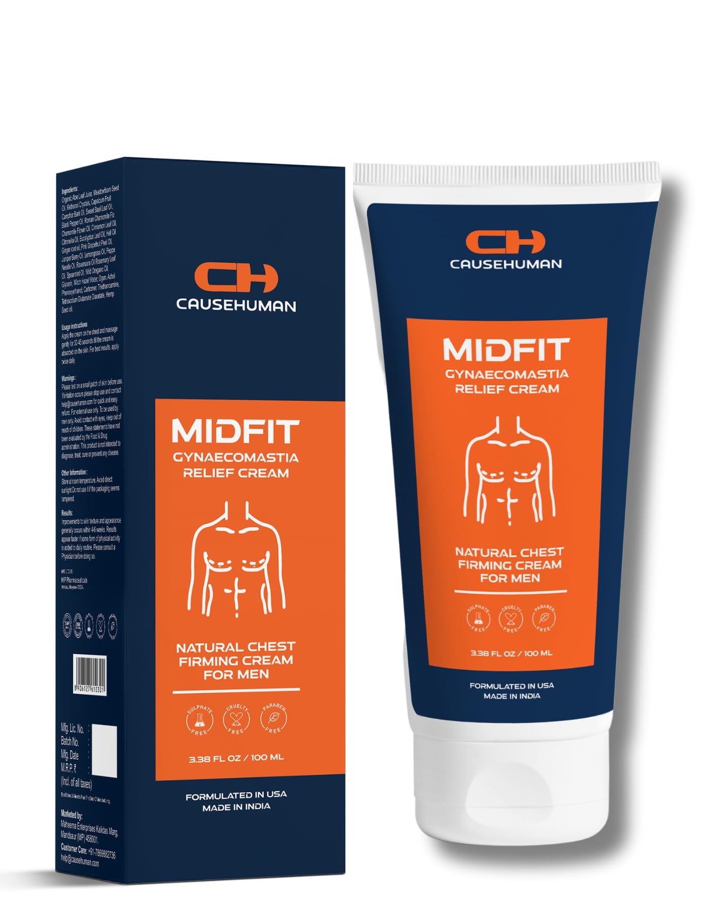 Midfit Cream 3.38 fl oz - Anti Cellulite Hot Cream for Men & Women | Natural Body Sculpting & Skin Tightening Formula | Herbal Scar Cleansing Essential Oil | Perfect for Post-Workout Recovery & Bum Cellulite Treatment