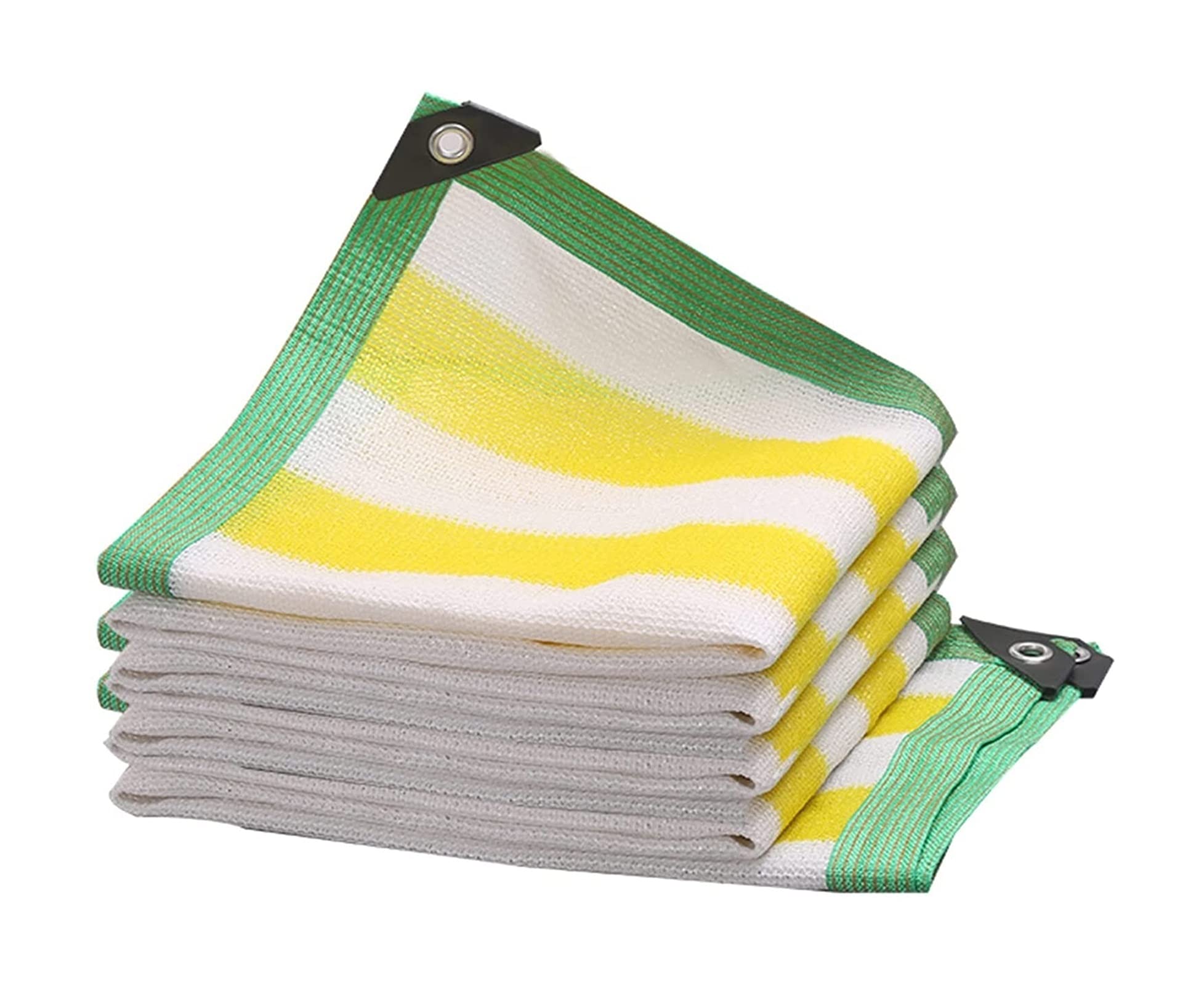 Premium 90% UV Blocking Sun Shade Cloth - Yellow/White Mesh with Reinforced Taped Edges & Grommets | UV Resistant Sunblock Net for Greenhouse, Garden, Parking, Kennel & Outdoor Shade Solutions