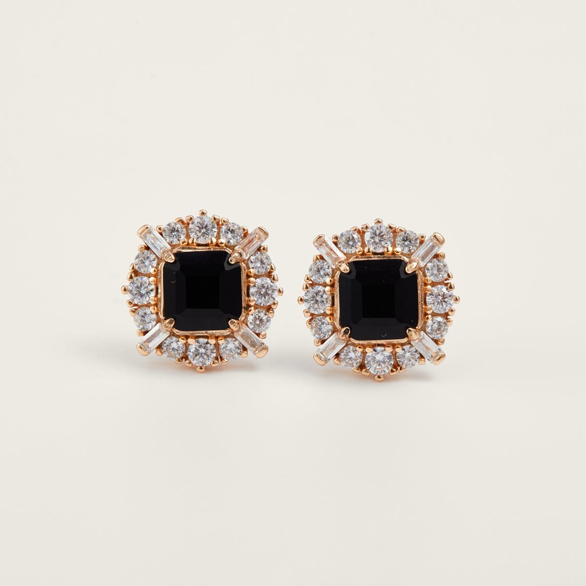 Elegant Black Agate Stud Earrings for Women - Minimalist Gemstone Jewelry Gift for Her - Perfect for Everyday Wear & Special Occasions
