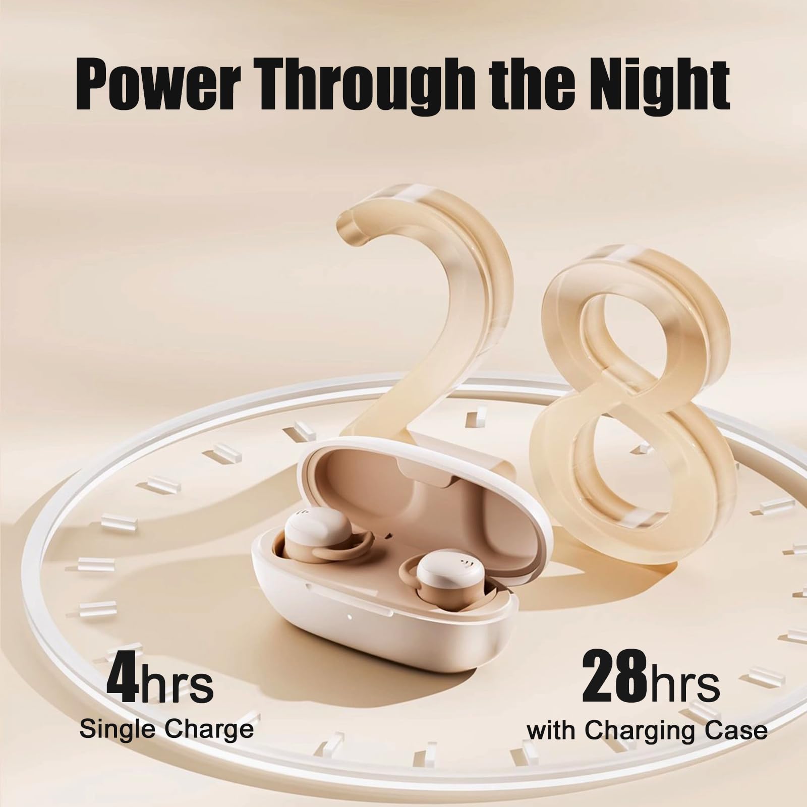 Wireless Bluetooth 5.3 Sleep Earbuds for Side Sleepers - Noise Cancelling Sleeping Headphones with 6H Playtime, Comfortable Fit Earplugs for Night Use | Perfect for Travel, Meditation & Insomnia Relief