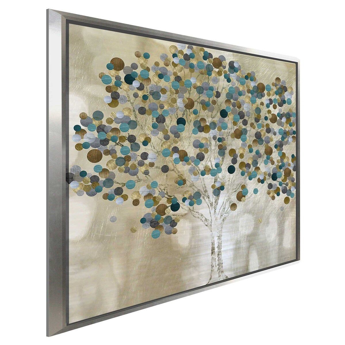 Teal Tree Print Floating Canvas Wall Art - Modern Home Decor for Living Room, Bedroom & Office