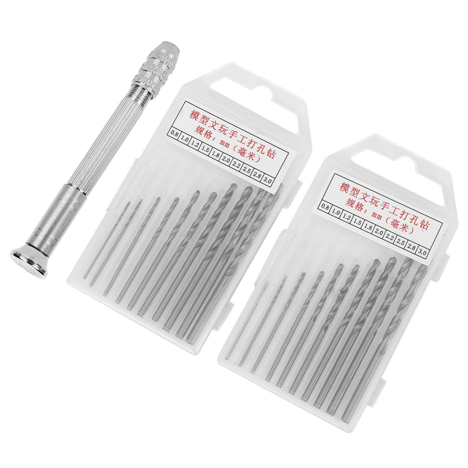 Micro Mini Twist Drill Bit Set - 20PCS Hand Drill Bits for Craft Carving, DIY Woodworking, Jewelry Making & Resin Models | Perfect for Rotary Tools & Precision Drilling in Wood, Plastic & Metal