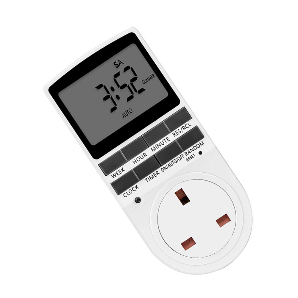 Digital Timer Switch with Countdown Function - UK Plug Socket for Electrical Outlets | Perfect for Home Appliances, Christmas Lights & Energy Saving