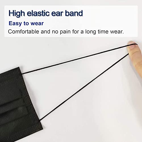MM 3-Ply Disposable Surgical Face Masks with Meltblown Filter - 99% Filtration, Adjustable Nose Wire (500 Pack, Black) - Ideal for Medical Use, Daily Protection & Public Safety