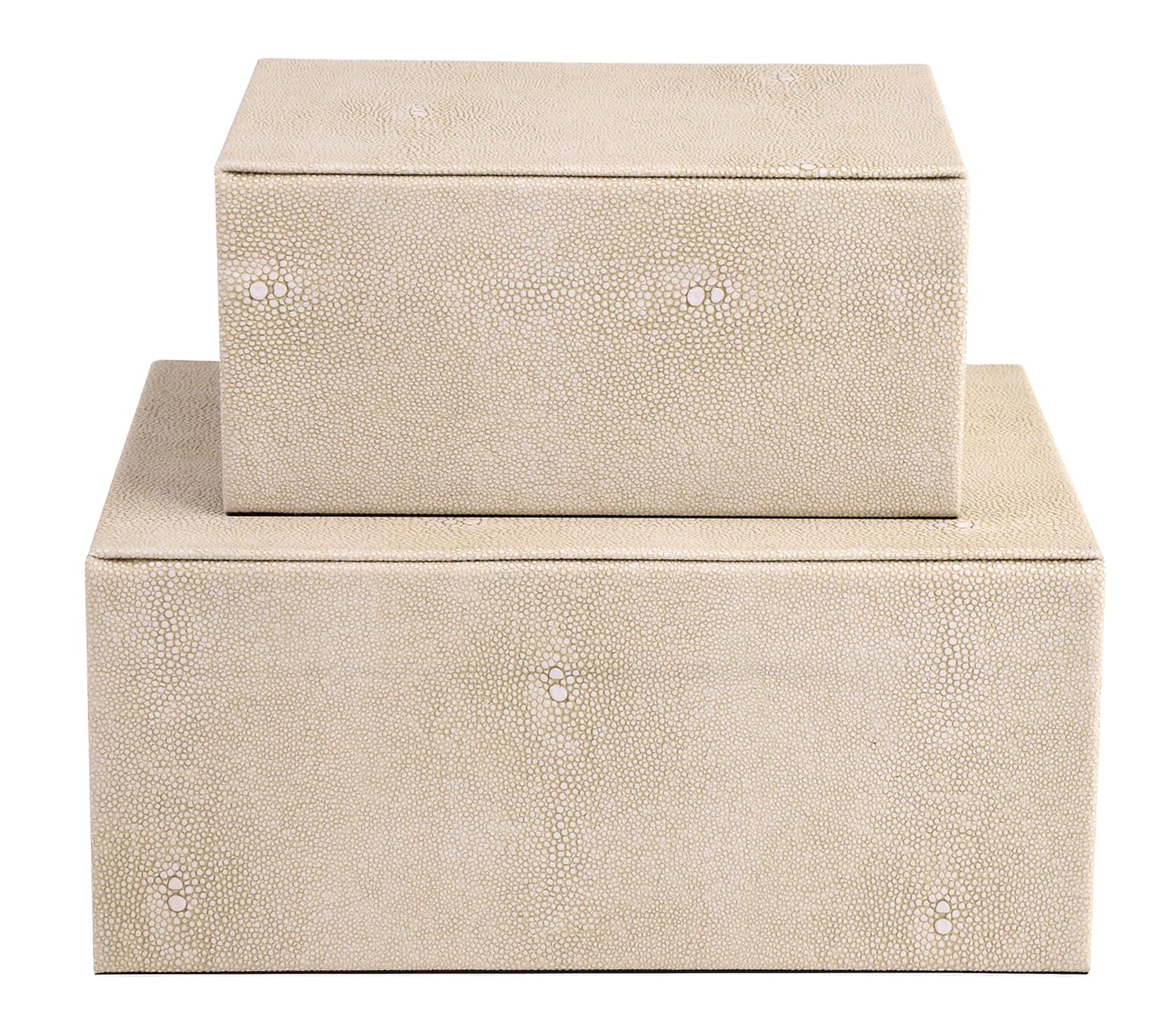 HofferRuffer Faux Leather Jewelry Organizer Box Set of 2 - Light Grey for Jewelry Storage & Home Decor