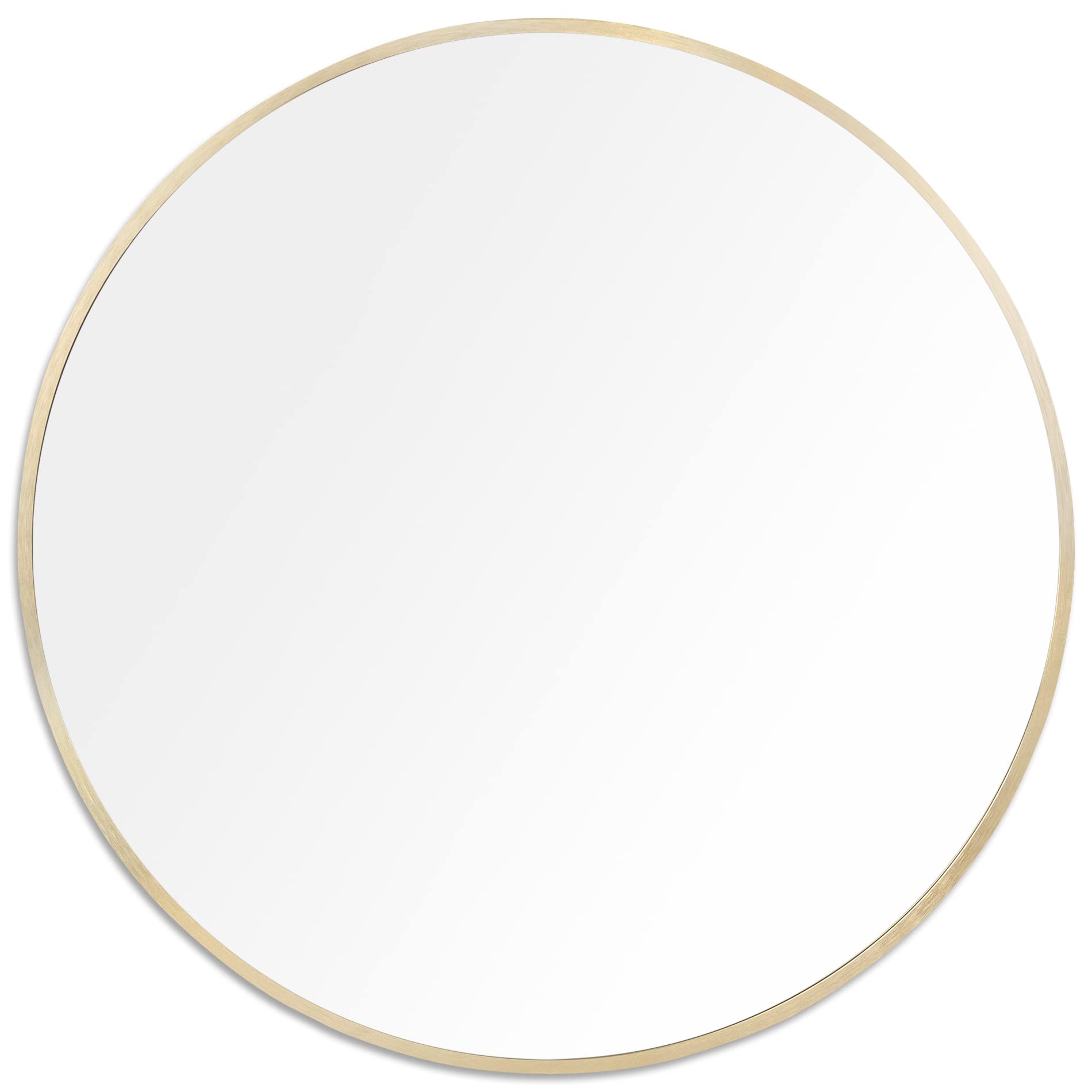 28 Inch Brass Gold Round Mirror - Art Deco Style Circle Wall Mirror for Bathroom, Living Room & Bedroom Decor | Vintage Vanity Mirror & Decorative Aluminum Wall Art | Perfect for Home Decor, Dressing Rooms & Entryways