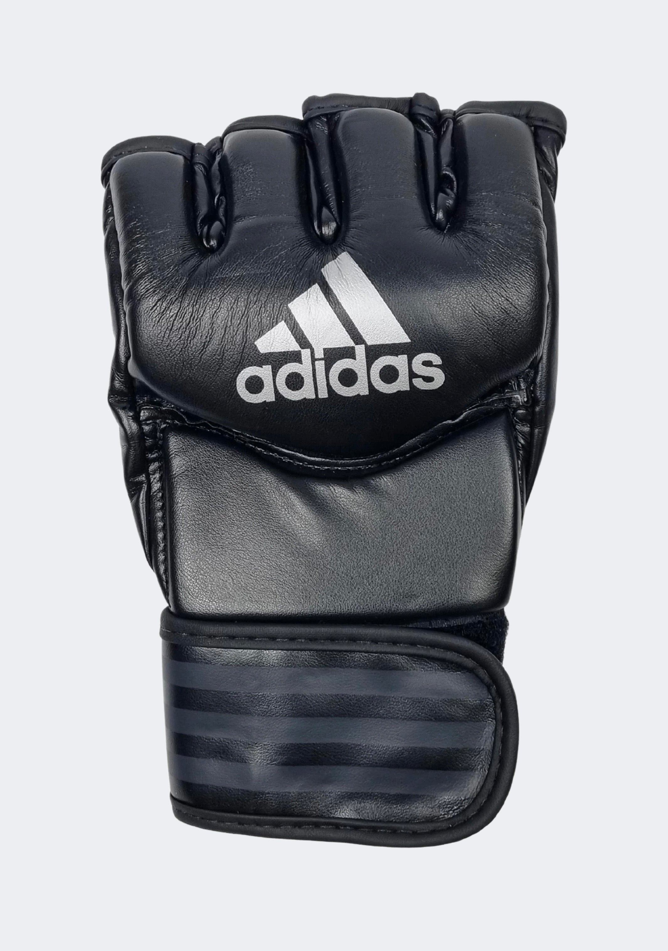 Adidas Combat Sports Gloves for Boxing & MMA Training - Black/Silver - Premium Leather Hand Protection for Sparring, Bag Work & Fitness Training